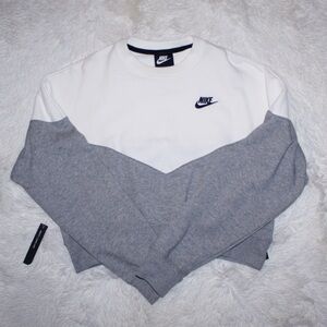 Nike White and Gray Crewneck